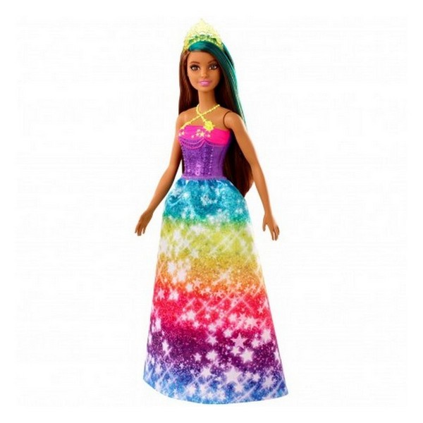 Barbie Dreamtopia Royal Doll with Curvy Body, Purple Hair & Sparkly Bodice  Wearing Removable Skirt, Shoes & Headband
